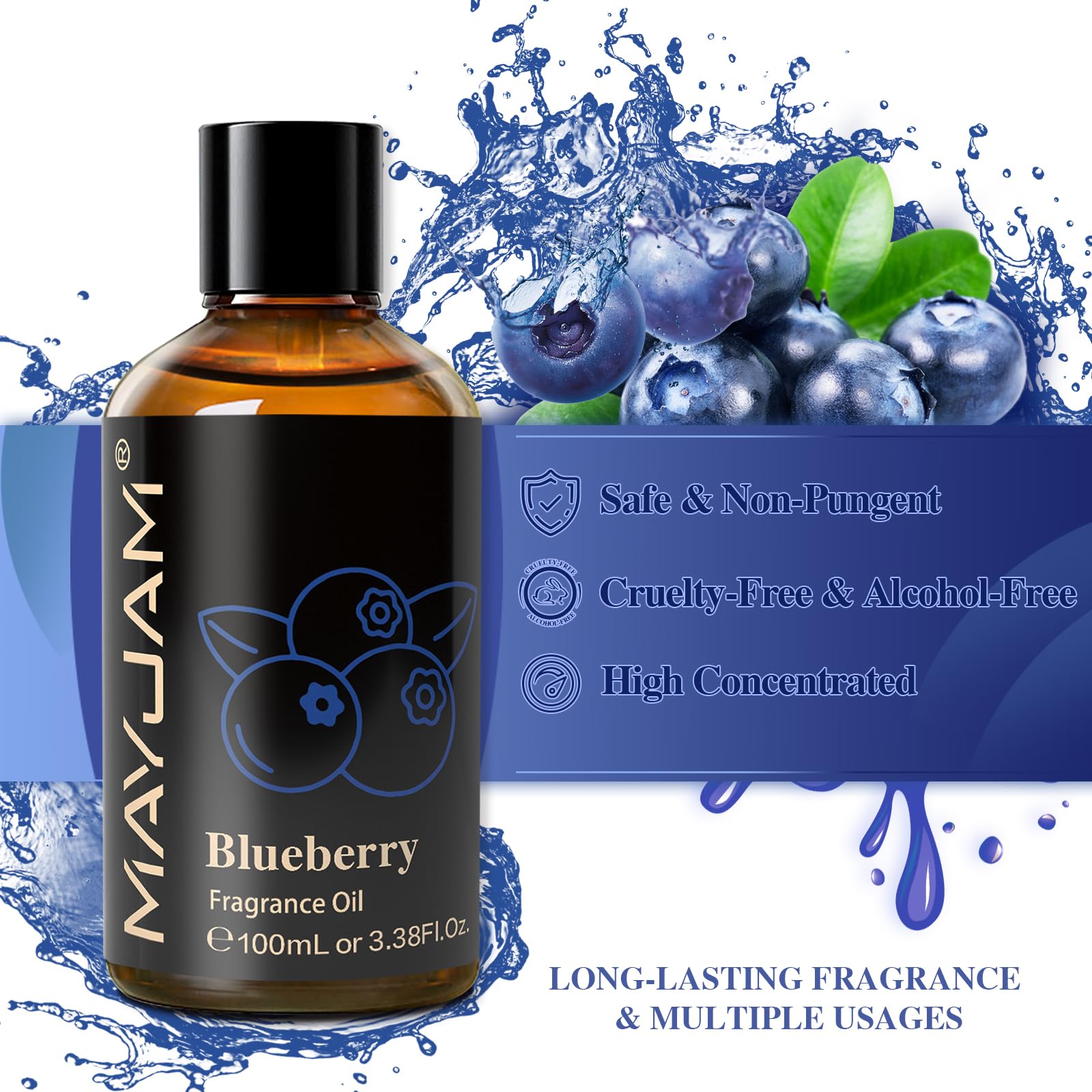 MAYJAM Blueberry fragrance oil in a diffuser creating a fresh home ambiance