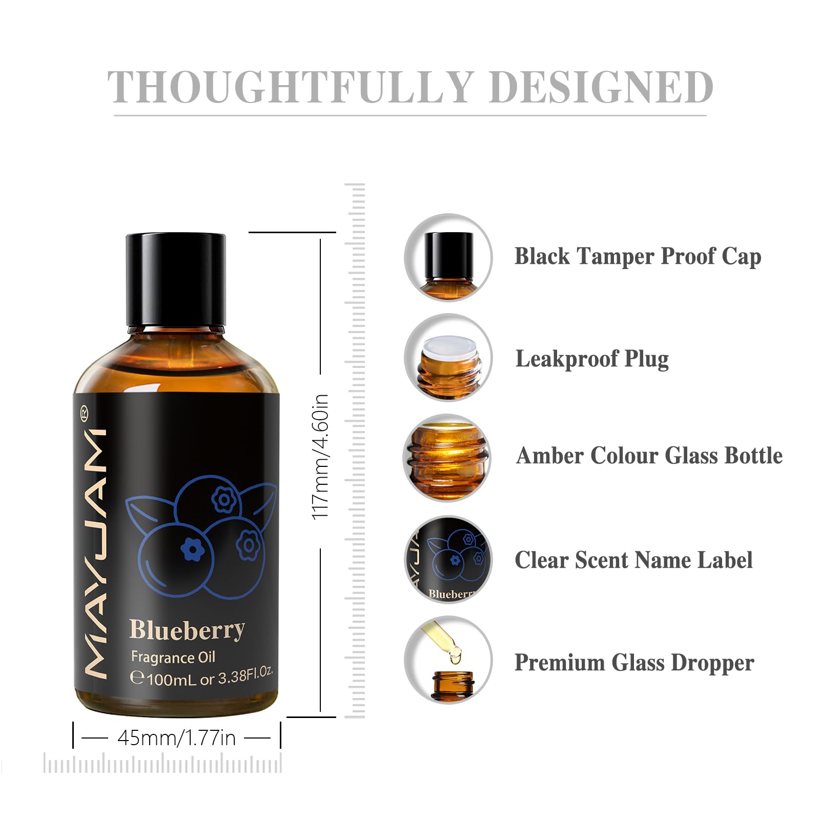 MAYJAM Blueberry fragrance oil provides a rich scent for rooms