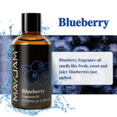 MAYJAM Blueberry fragrance oil packaging shown for gifting