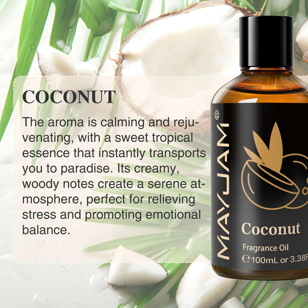 Candle making with MAYJAM Coconut Fragrance Oil for coconut aroma.