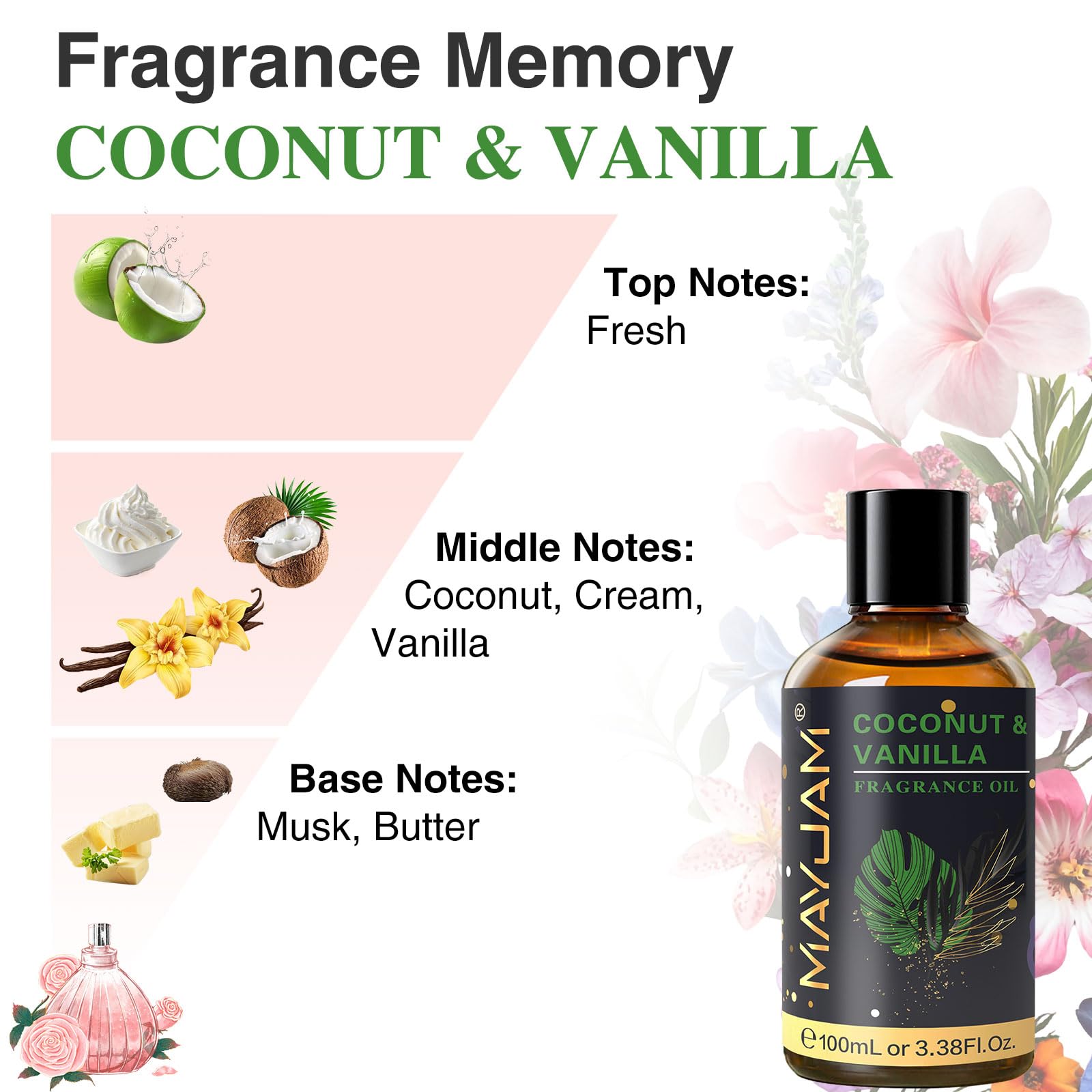 MAYJAM coconut vanilla candle-making oil adds depth to handmade candles.