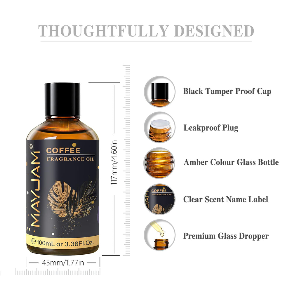 MAYJAM coffee fragrance oil gift-ready packaging enhances DIY projects.