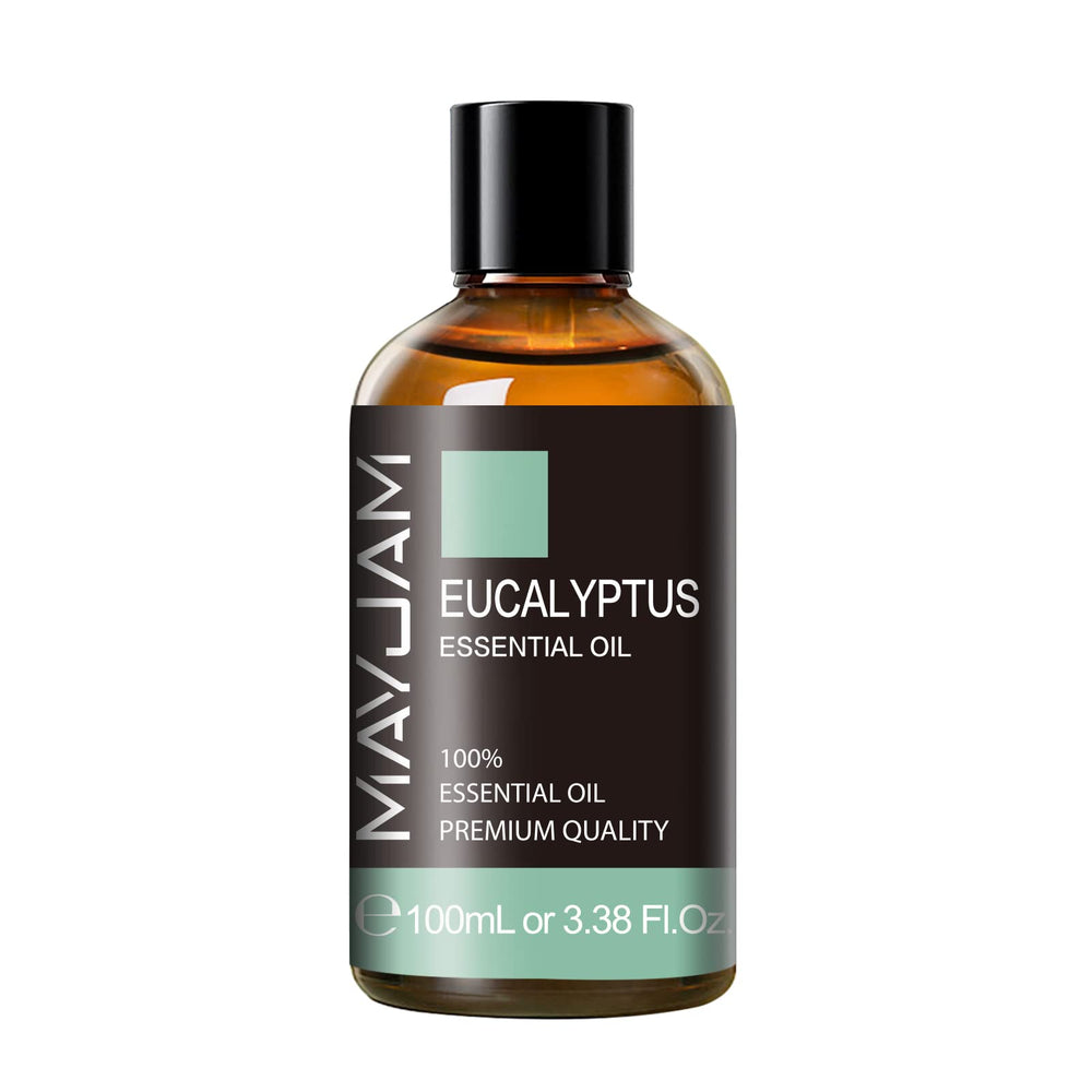 MAYJAM Eucalyptus amber bottle close-up highlighting premium packaging that preserves scent.