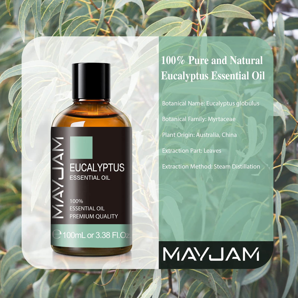 MAYJAM eucalyptus oil in a diffuser scene for a refreshed living space.
