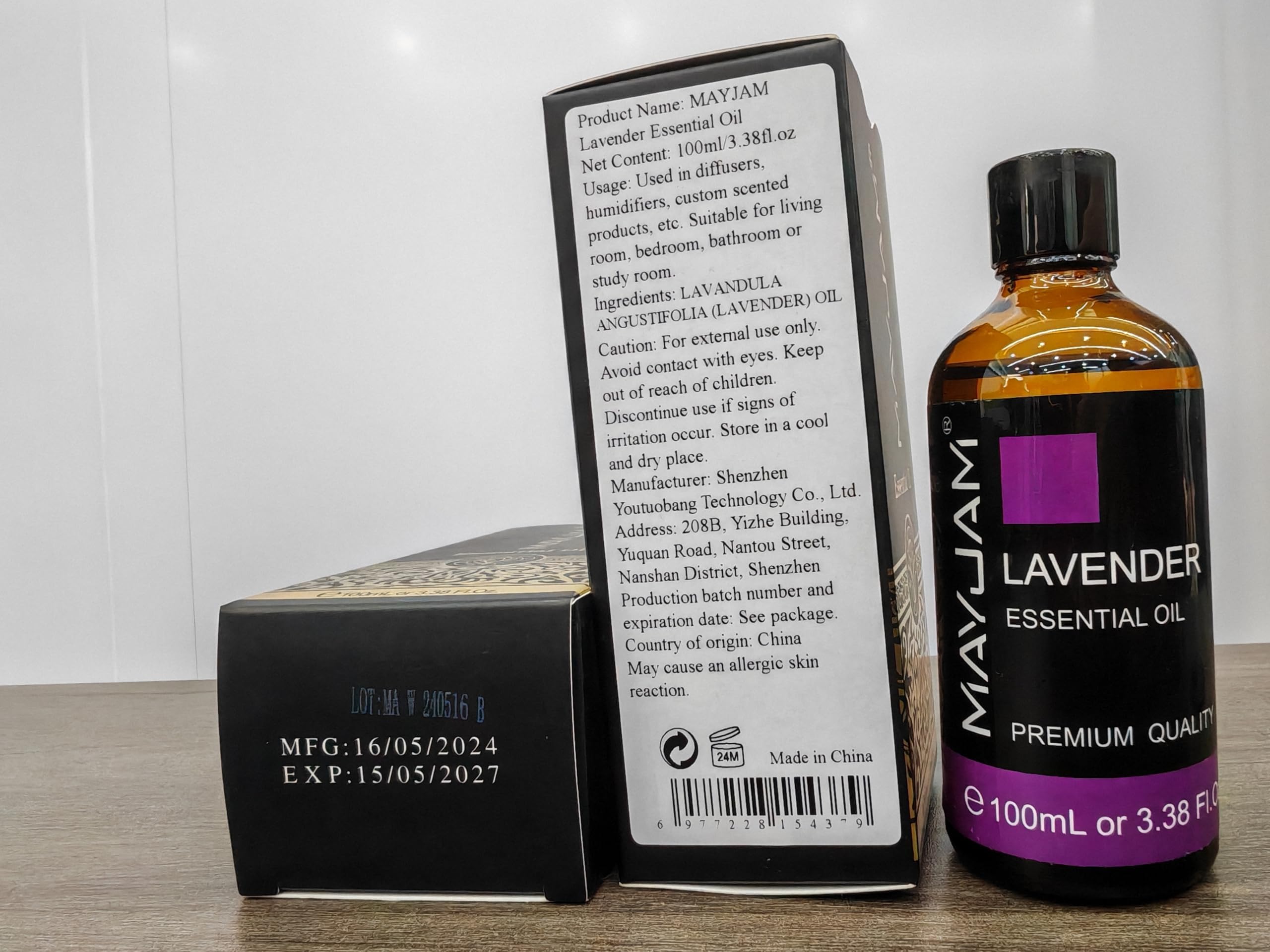 MAYJAM Lavender essential oil gift packaging for special occasions.