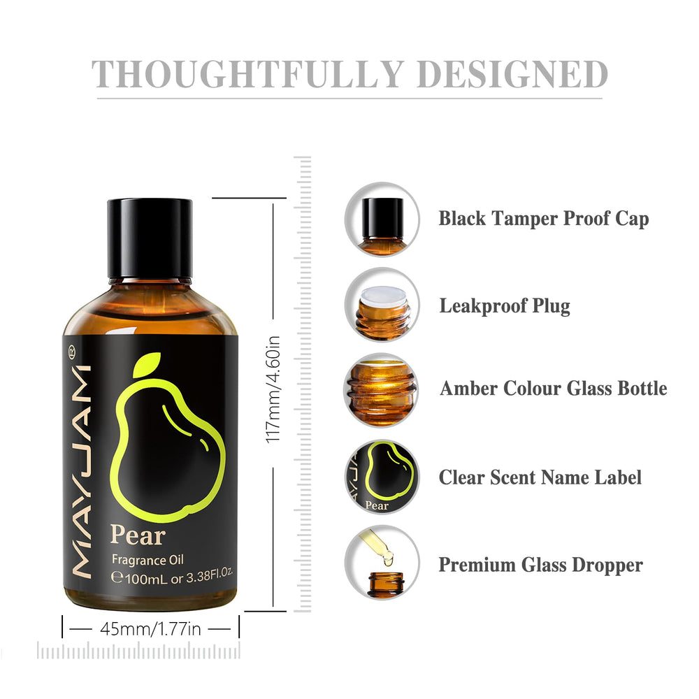 MAYJAM pear scent close-up shows rich, fruity notes.