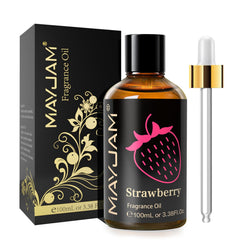 MAYJAM strawberry fragrance oil in amber bottle for lasting scent
