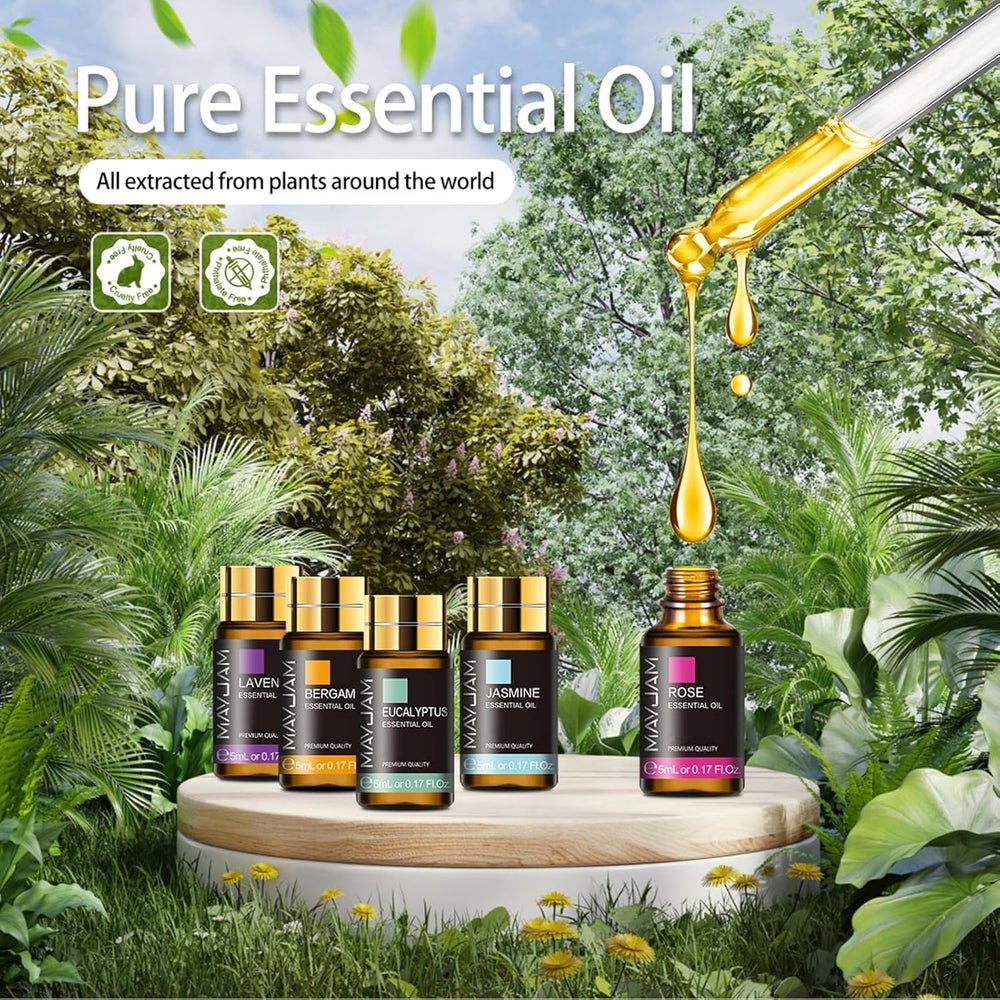 Close-up of MAYJAM Tea Tree 5ml bottle for easy DIY mixing