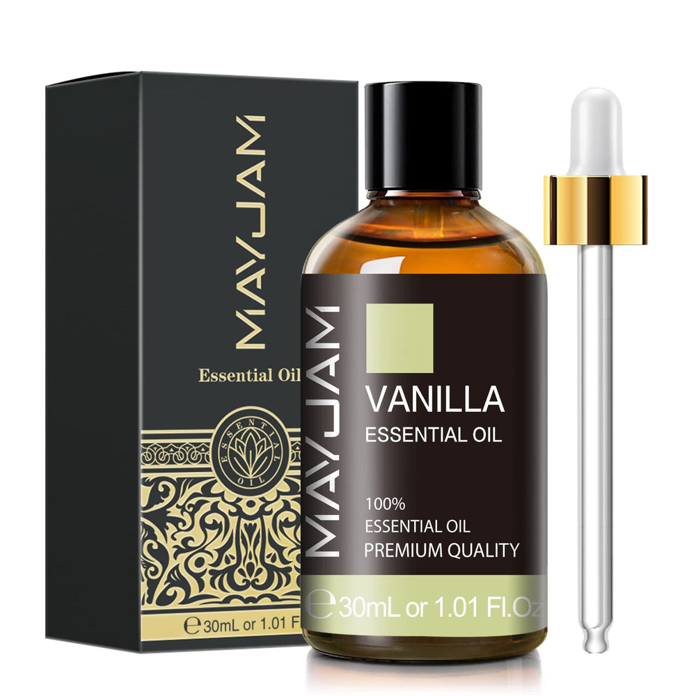 MAYJAM vanilla aroma diffuser blend enhances cozy spaces.