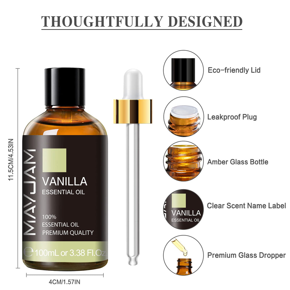 MAYJAM Vanilla oil with glass dropper for precise measuring