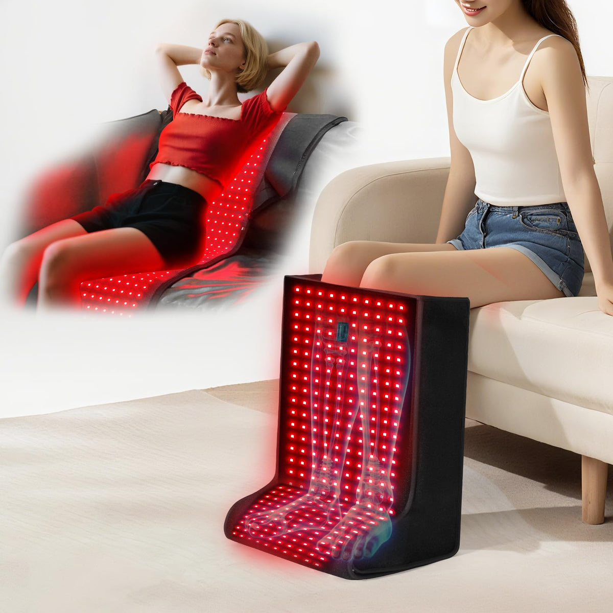 Maylink red-light therapy for feet, front view, helps reduce foot fatigue after long days