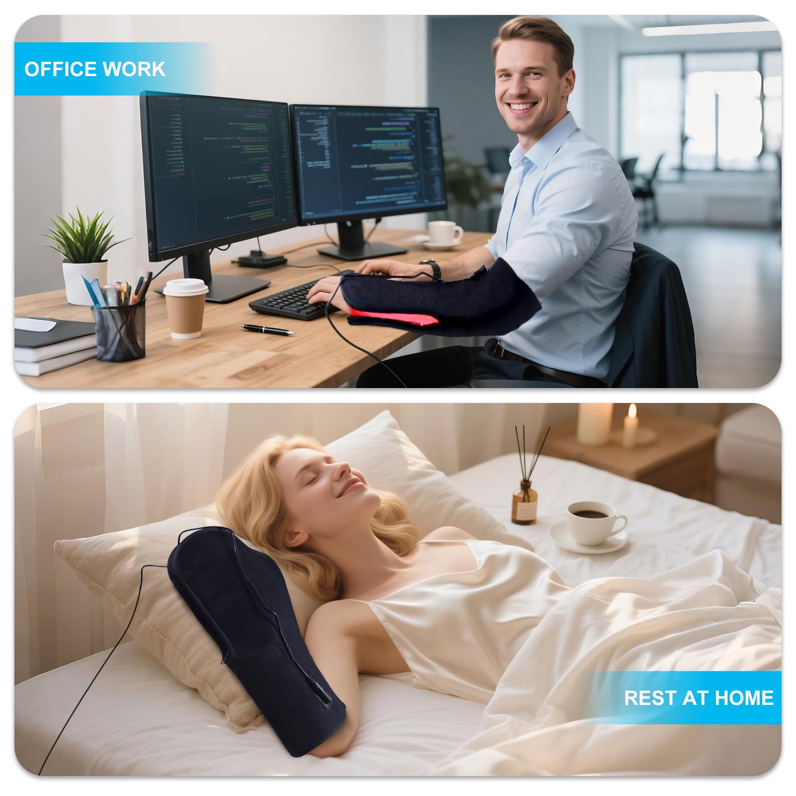 MAYLINK remote control demonstrates easy therapy settings for personalized sessions.