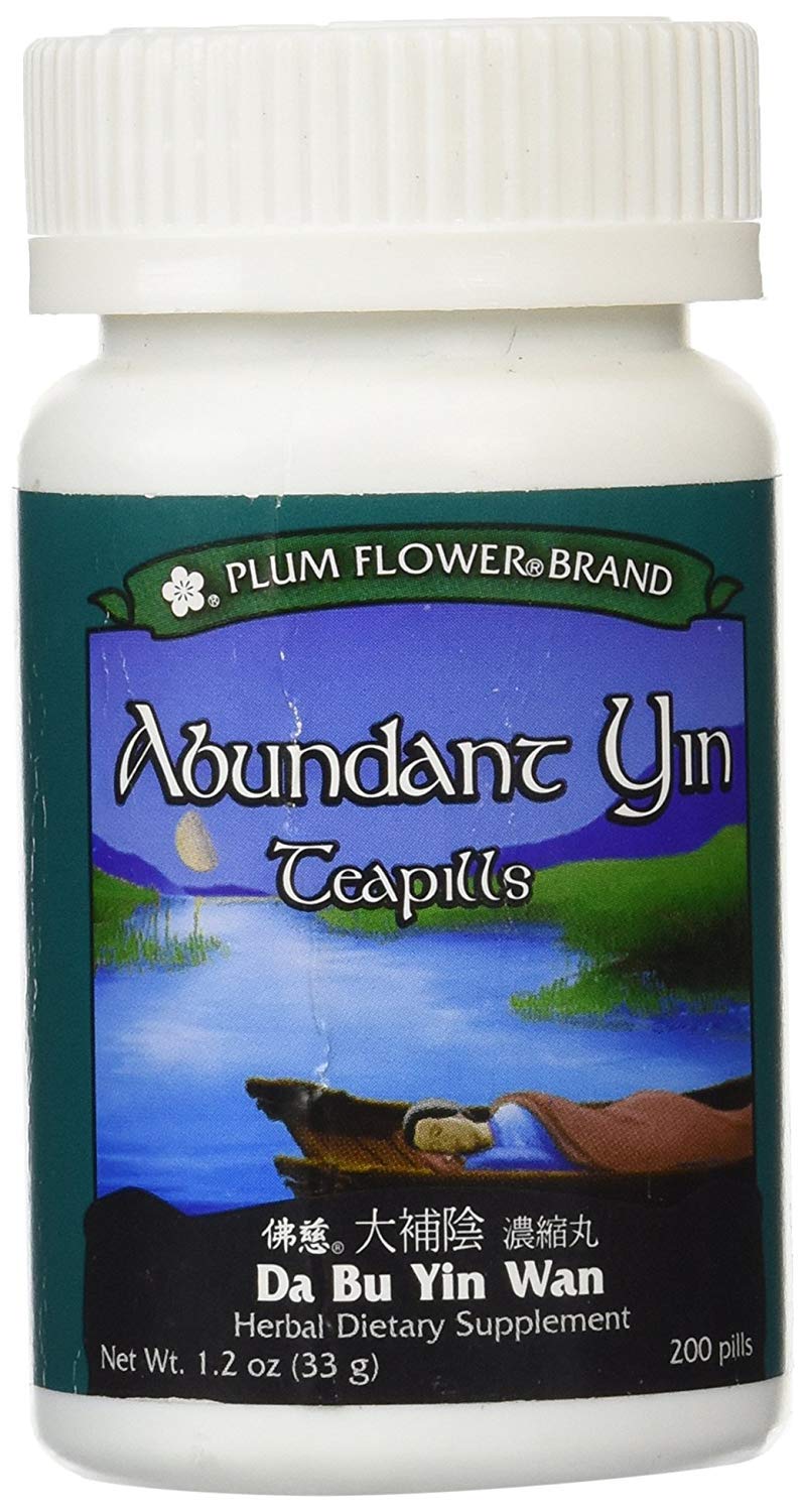 Mayway Abundant Yin Teapills side view bottle shows packaging.