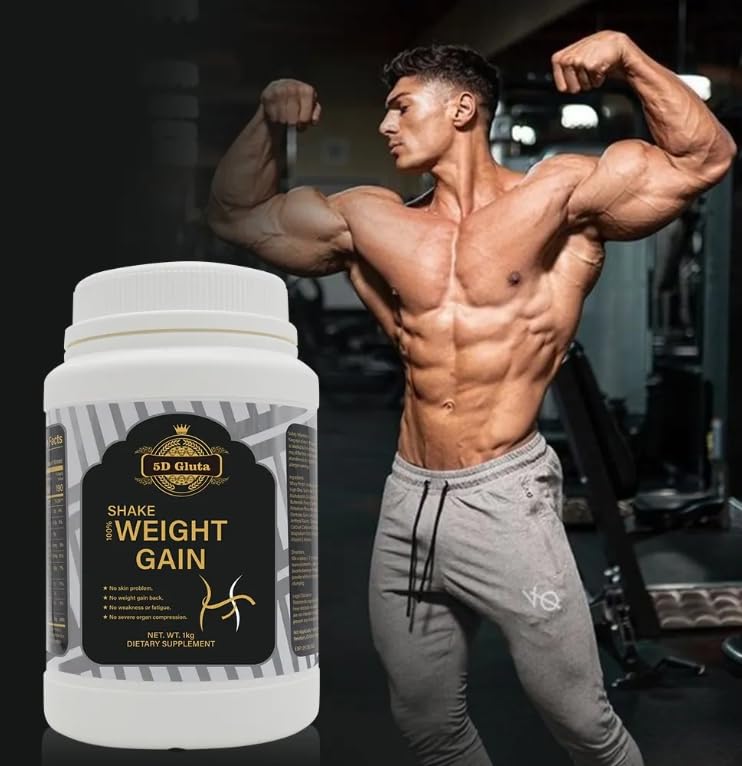 Maza Muscular 5D Gluta whey bottle shows high-protein formula for muscle support.