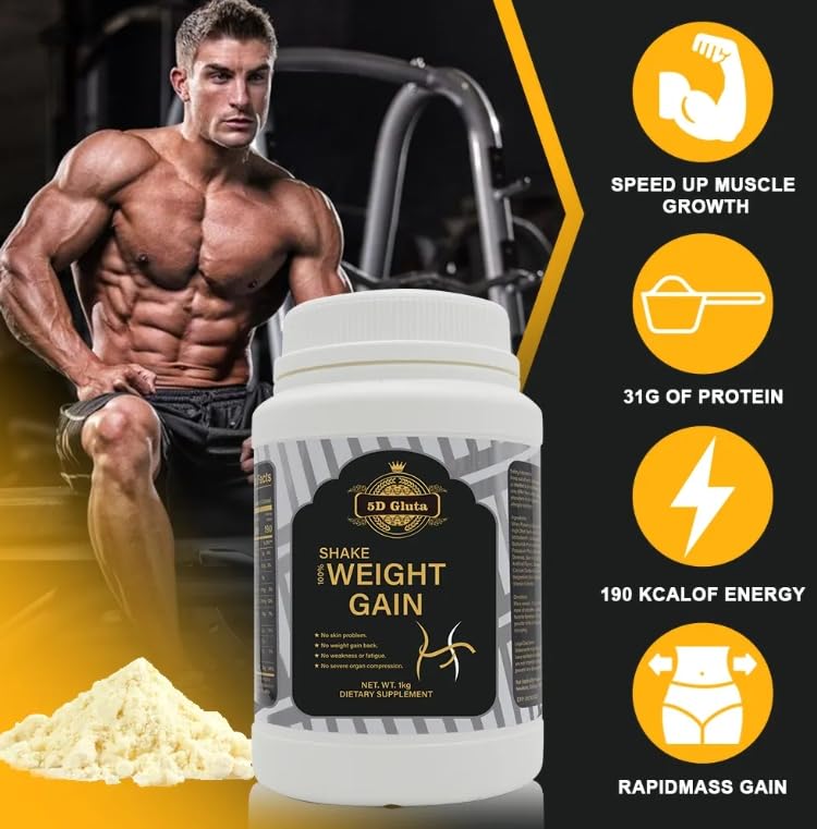 Maza Muscular 5D Gluta whey jar close-up highlights protein blend for recovery.