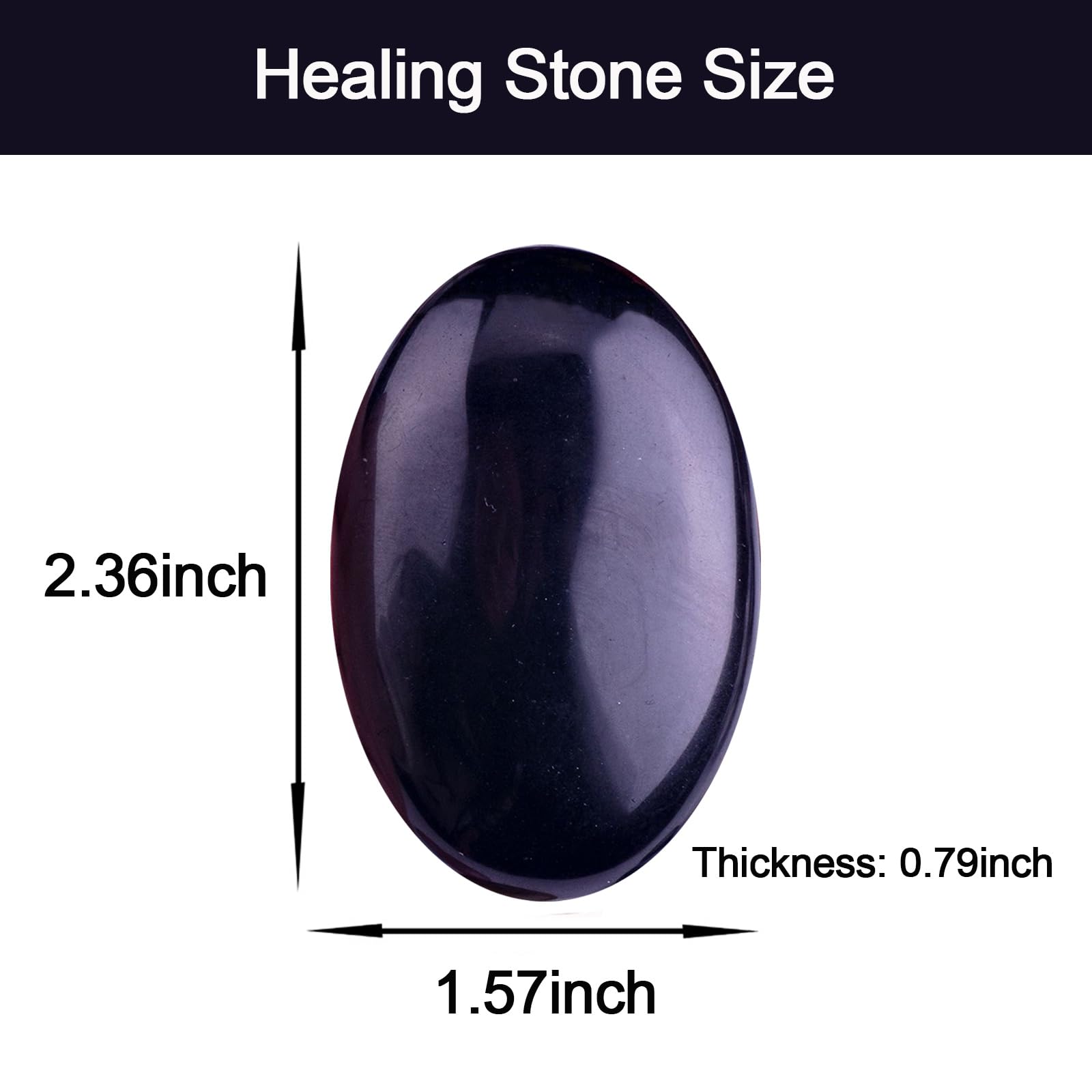 MaziZhang Black Obsidian worry stone polished surface for meditation focus