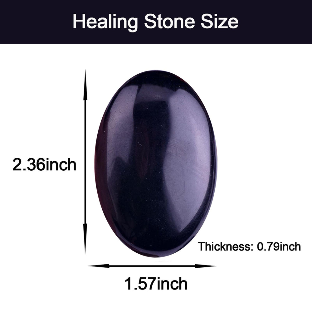 MaziZhang Black Obsidian worry stone polished surface for meditation focus