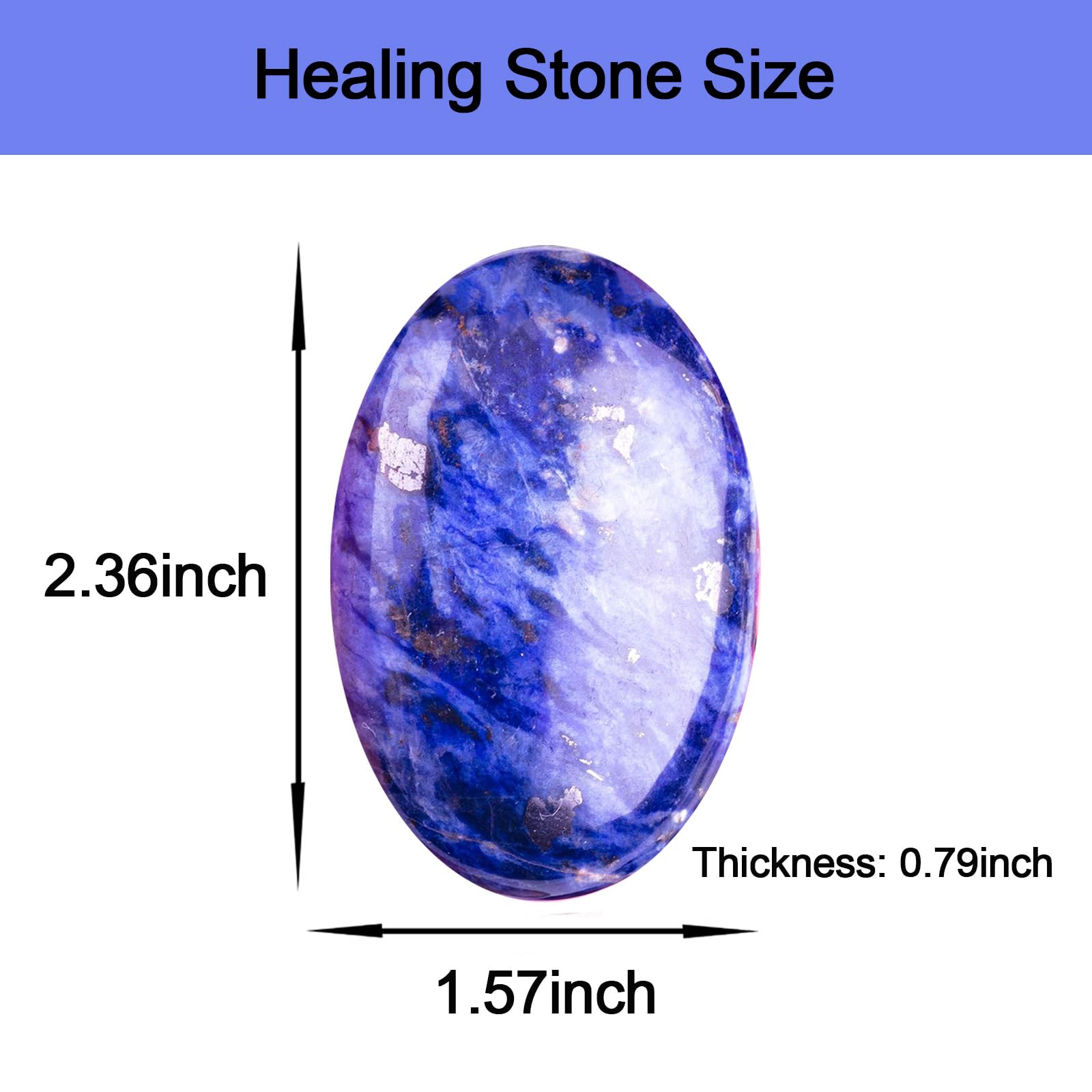 Palm-fit Blue Lace Agate worry stone held for focus during practice.