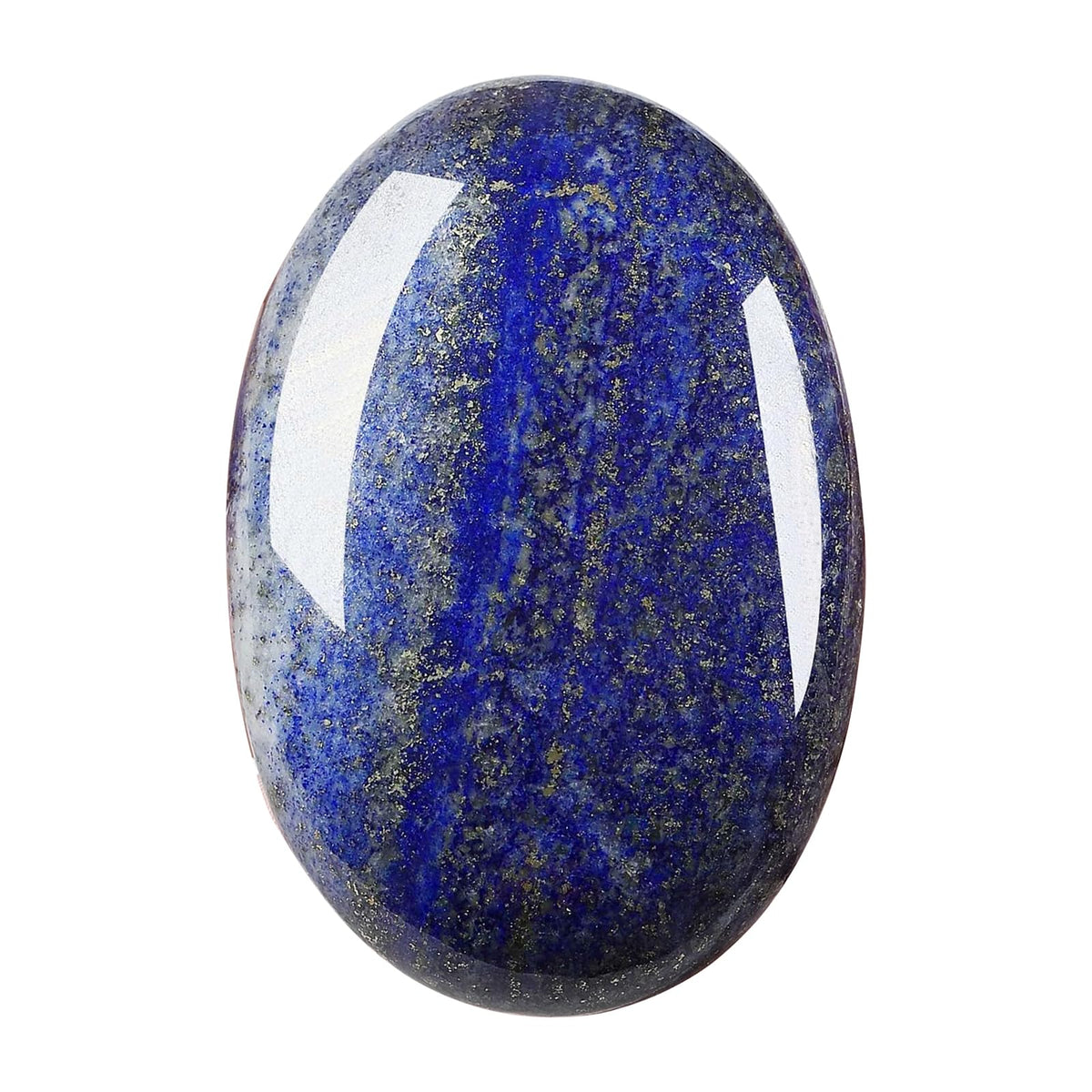 MaziZhang Blue Lace Agate worry stone under sunlit glow for meditation.