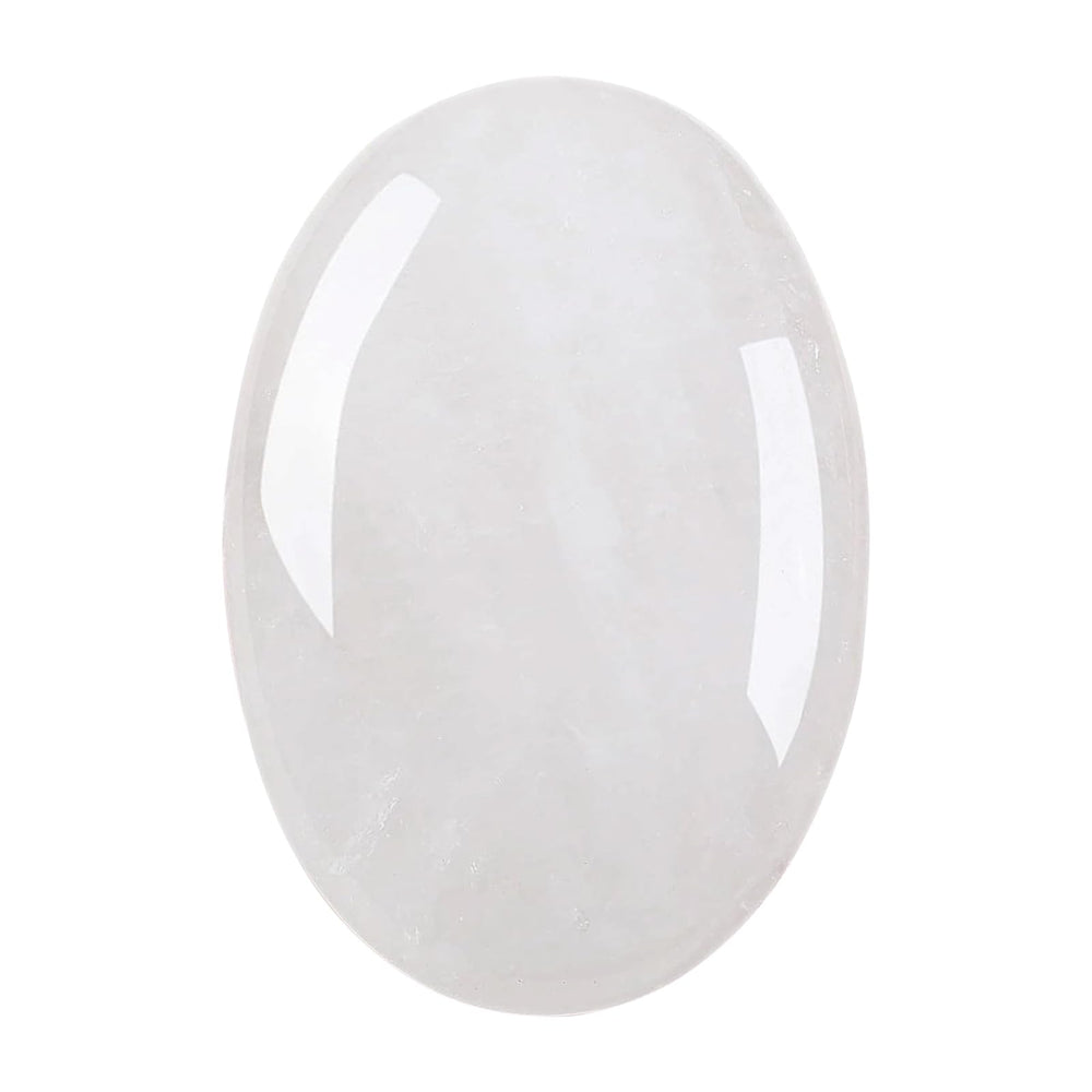 MaziZhang healing crystal palm stone front view showing clear sparkle for calm focus.