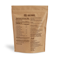 MB Herbals Noni Powder jar in kitchen, perfect for gluten-free vegan meals.
