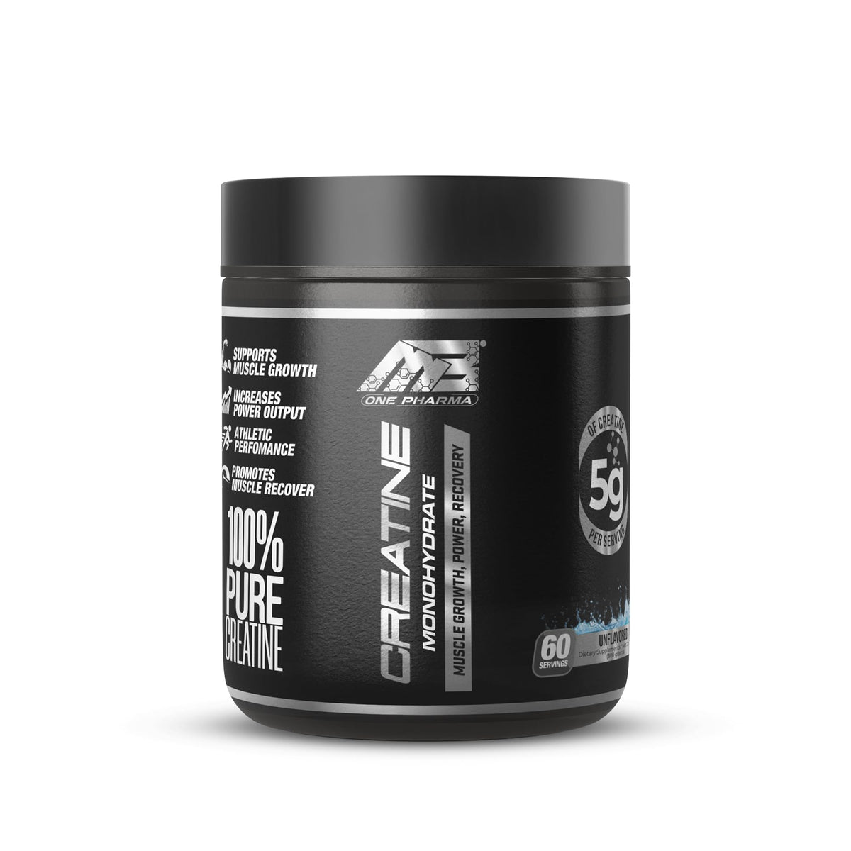 MB One Creatine micronized powder jar for smooth mixing and reliable workouts.