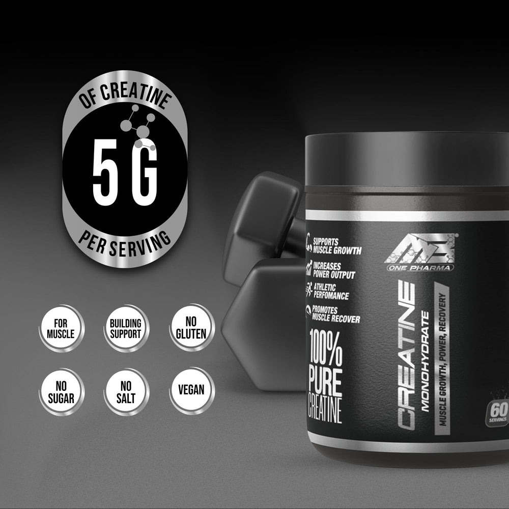 MB One Creatine unflavored powder blends easily into drinks and shakes.