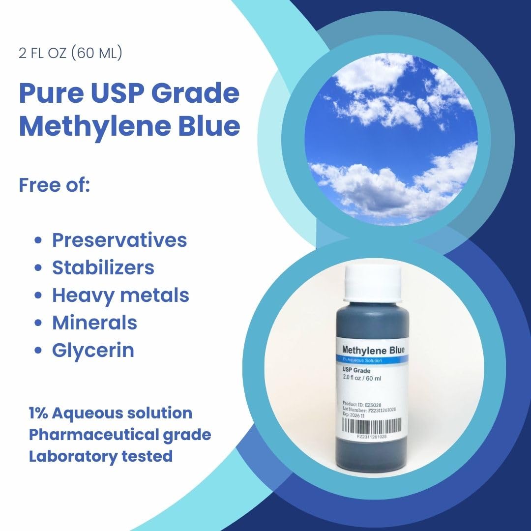 MBAntiaging Methylene Blue 1% label with purity and dosage details for informed use