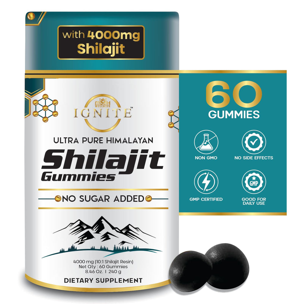 MBDH Wellness Shilajit Gummies bottle on shelf energizes daily routine