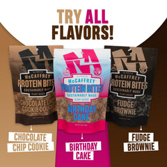 Serving size view showing 4g protein per serving of Birthday Cake bites.