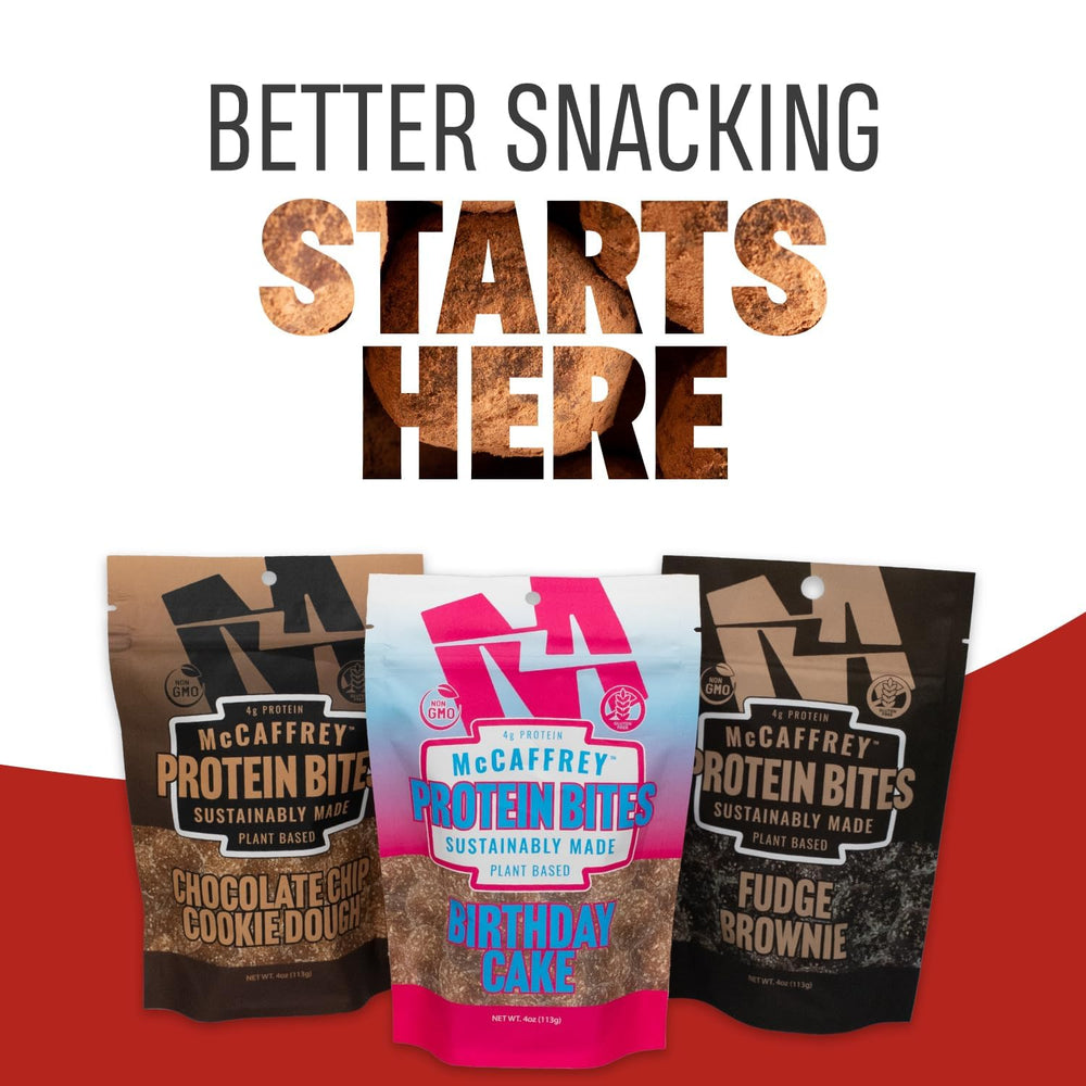 MCCAFFREY PROTEIN BITES Family-friendly snack, perfect for gym bags, school lunches, or game nights