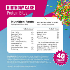 MCCAFFREY PROTEIN BITES Vanilla sprinkles serving bowl, convenient energy for workouts and family activities