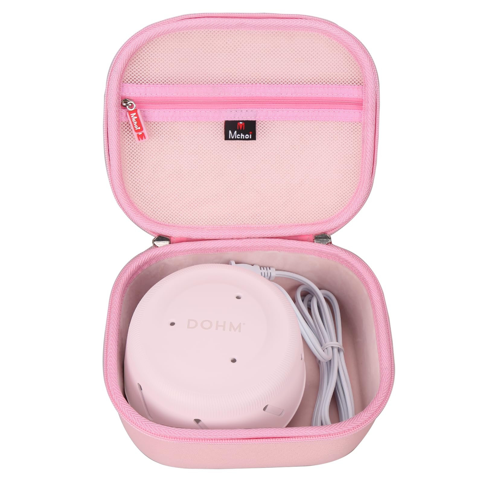 Mchoi hard travel case for Yogasleep Dohm Uno fits snugly for travel.