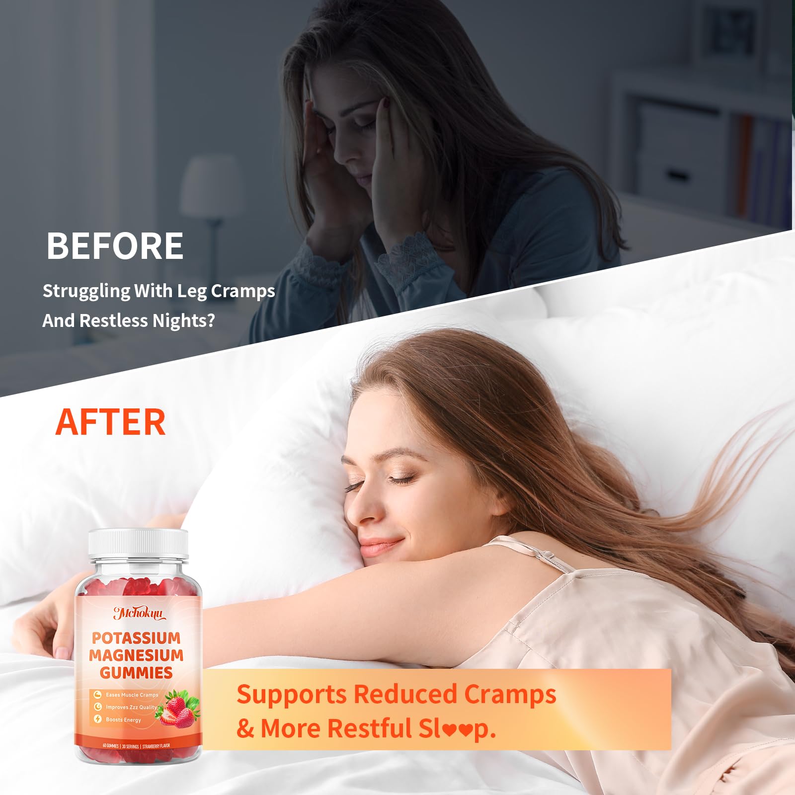 Mchokuu gummies dosage info for a convenient 60-count supply.