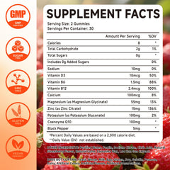 Mchokuu gummies label shows sugar-free strawberry flavor and easy to chew.