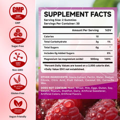 Close-up of Mchokuu raspberry-flavored gummies for easy daily consumption
