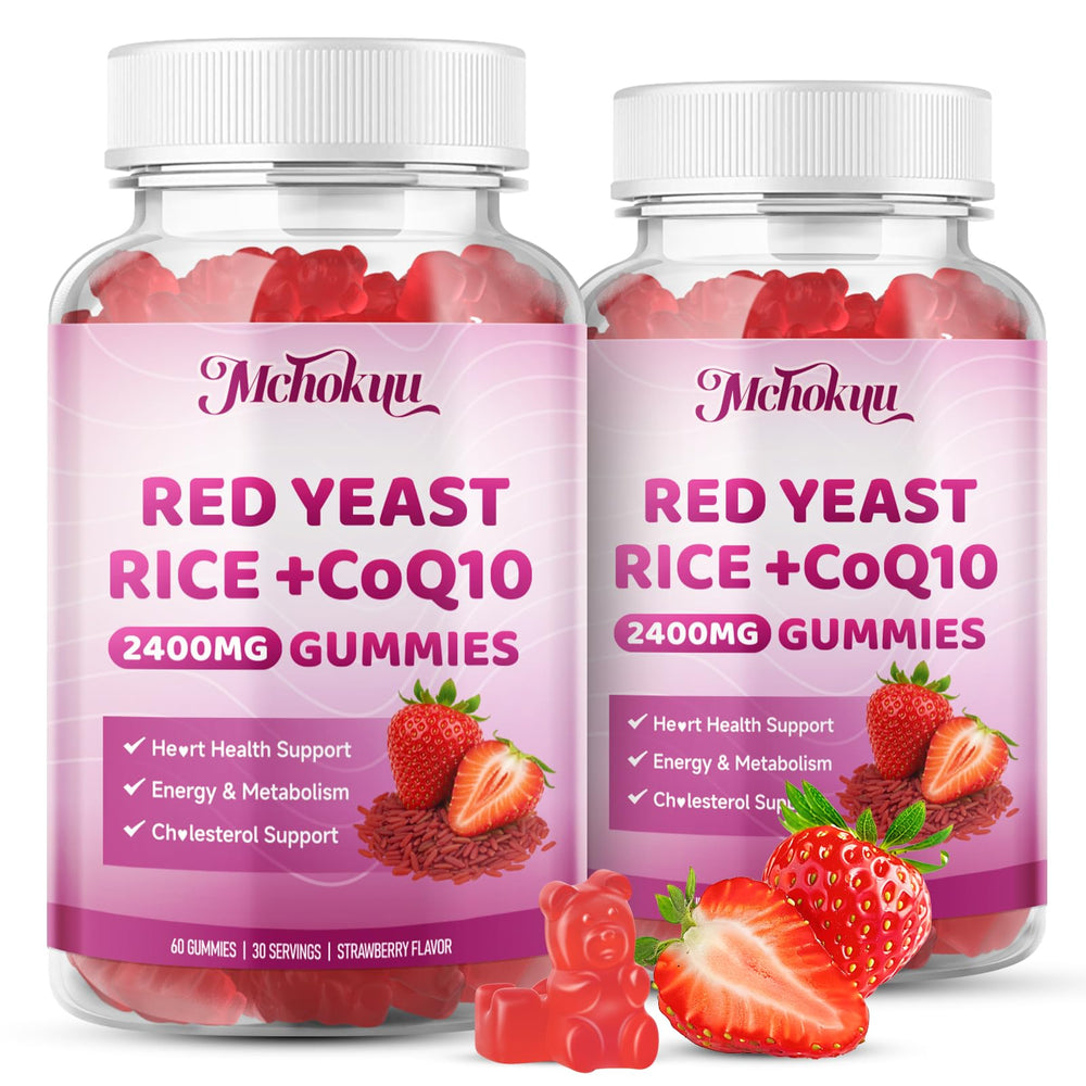 Mchokuu Red Yeast Rice Gummies bottle supports daily energy and heart wellness