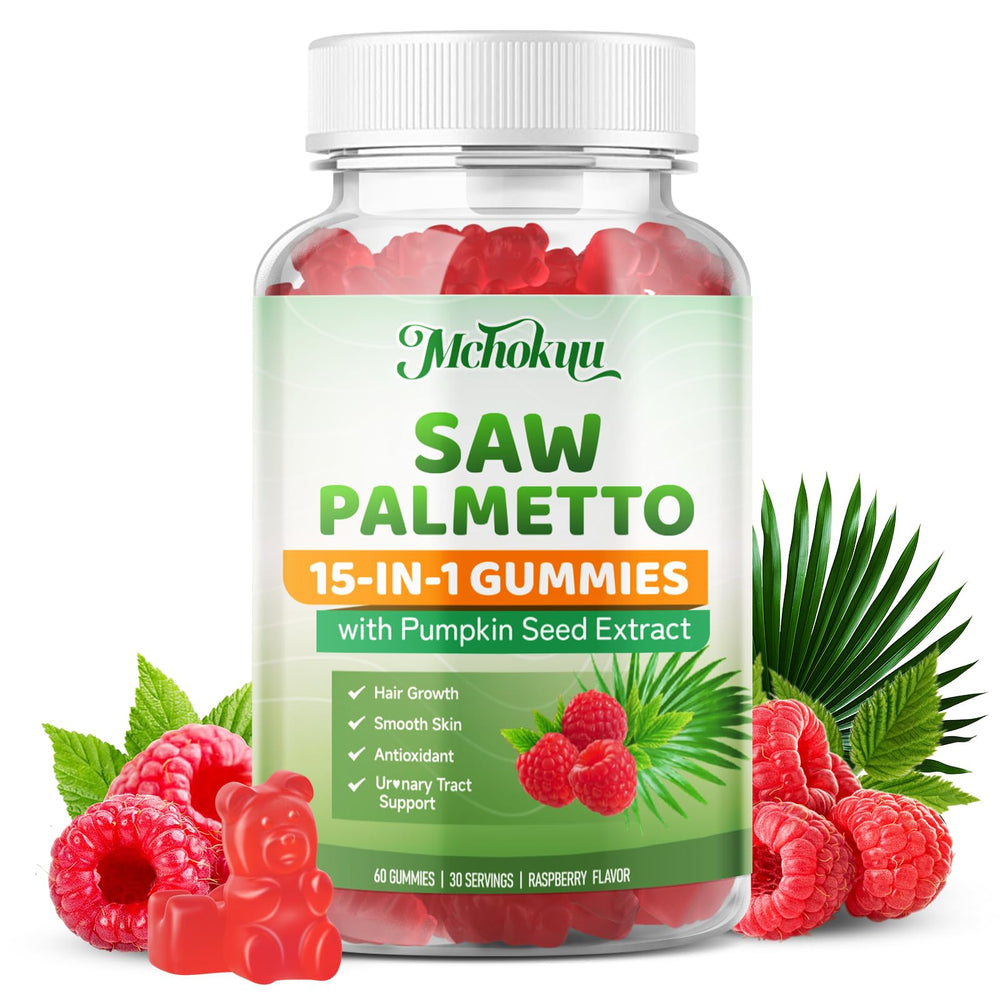 Non-GMO badge visible on Mchokuu Saw Palmetto packaging