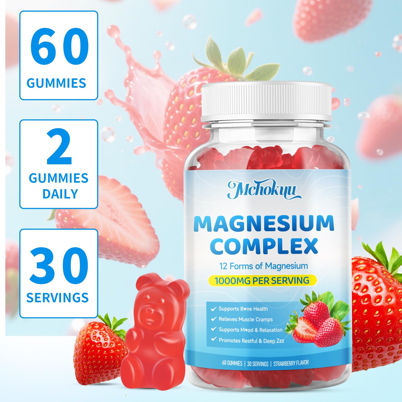 Mchokuu gummies suitable for both kids and adults, strawberry flavor