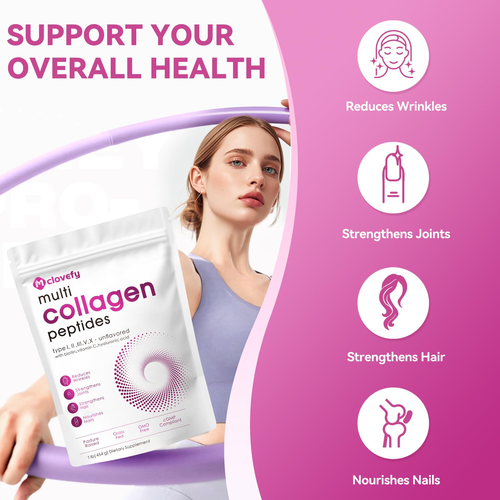 Mclovefy collagen powder dissolving in coffee for easy beverage mix
