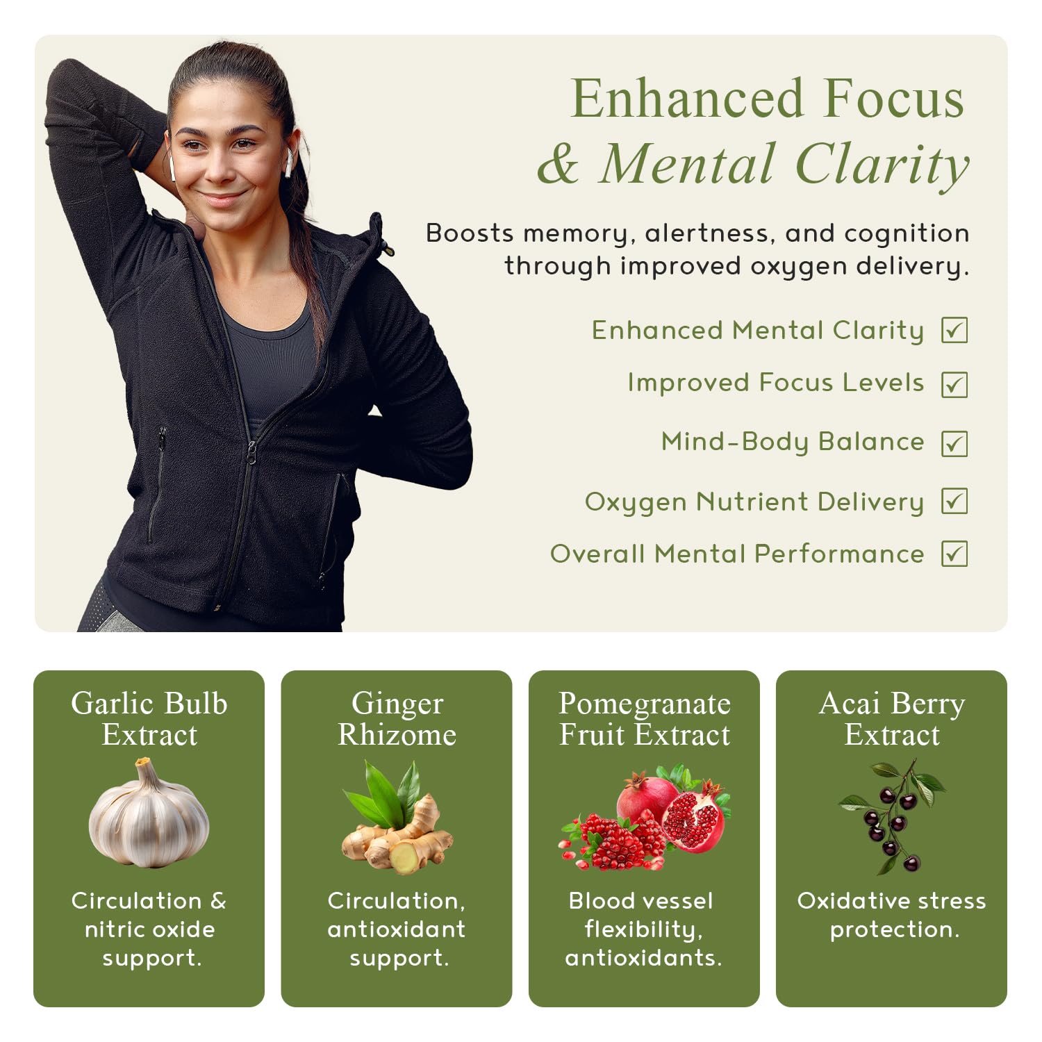 M.D. Blend garlic bulb extract visual with vascular benefits.