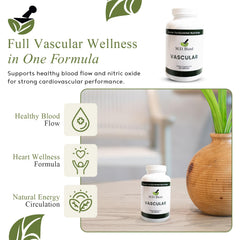 M.D. Blend Vascular ingredients list highlights L-Arginine and garlic.