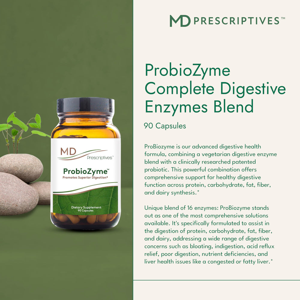 ProbioZyme capsules closeup highlighting vegetarian formula for plant‑based lifestyles.