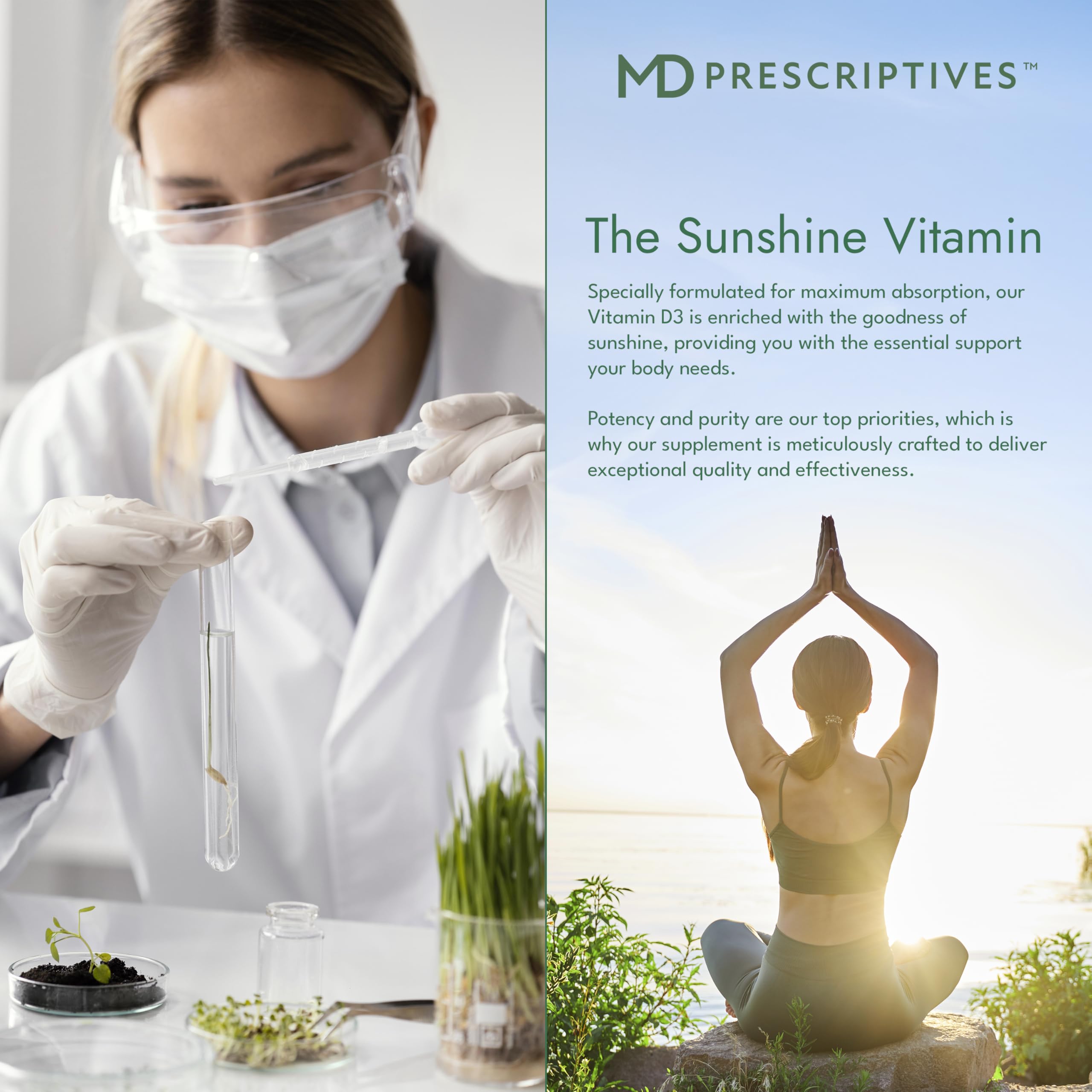 Softgels close-up showing gentle capsules from MD Prescriptives Vitamin D3.