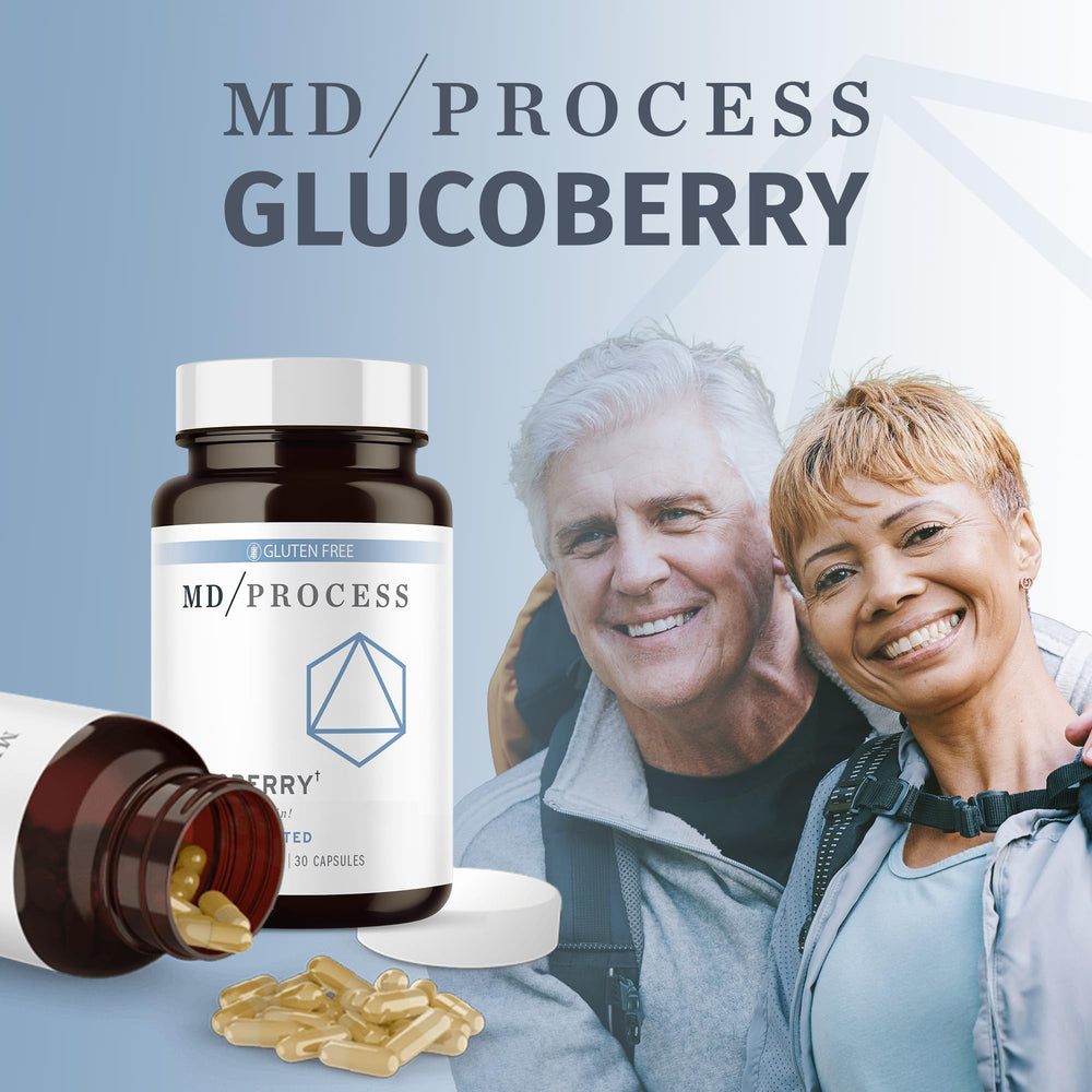 MD Process GlucoBerry ingredient blend close-up of berry and herb mix