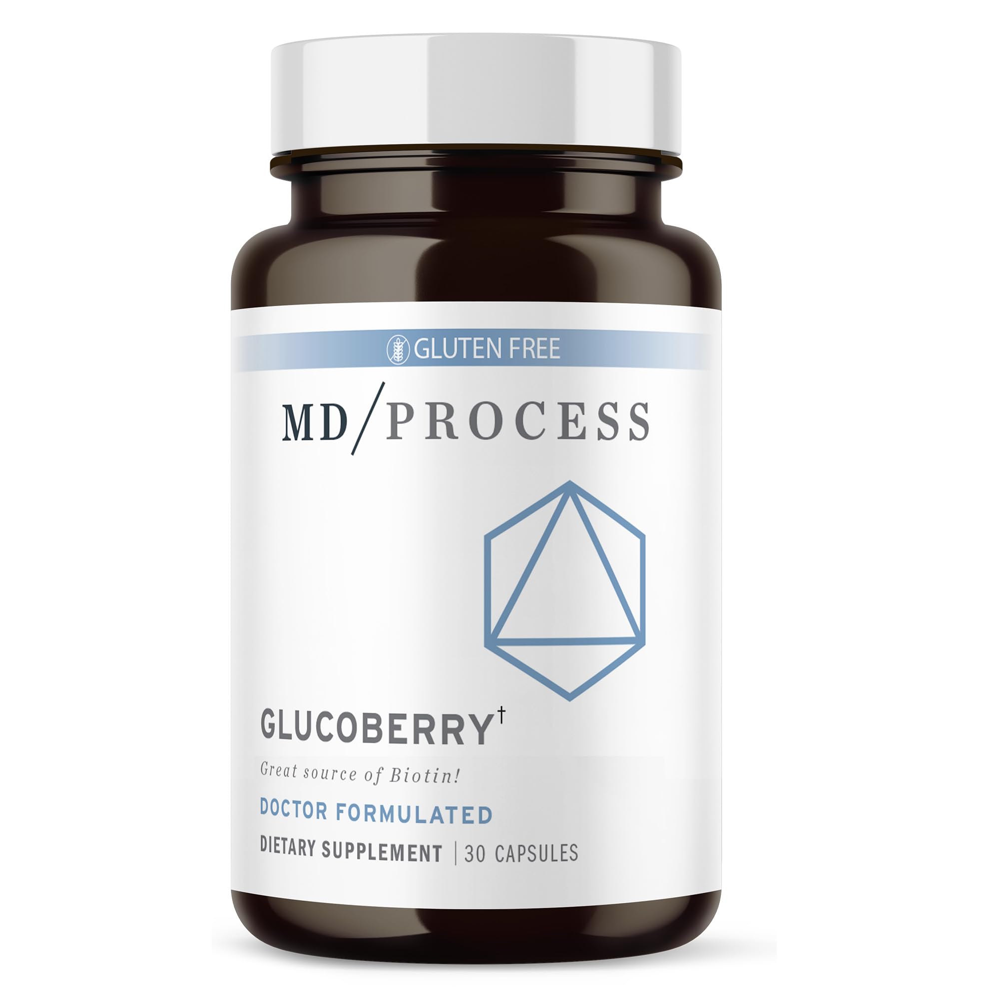 MD Process GlucoBerry bottle featuring maqui berry extract for daily use