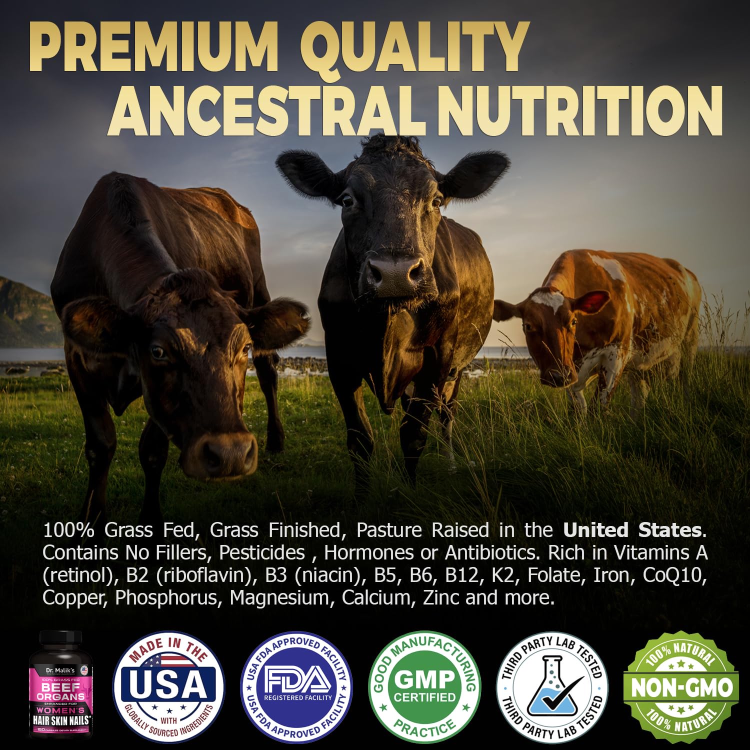 MD Supplements Beef Organs USA-made facility underscores controlled production standards.