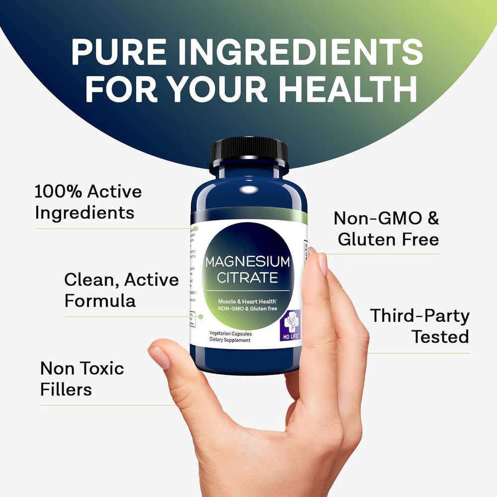 MD.LIFE magnesium citrate promotes bone strength and calcium transport