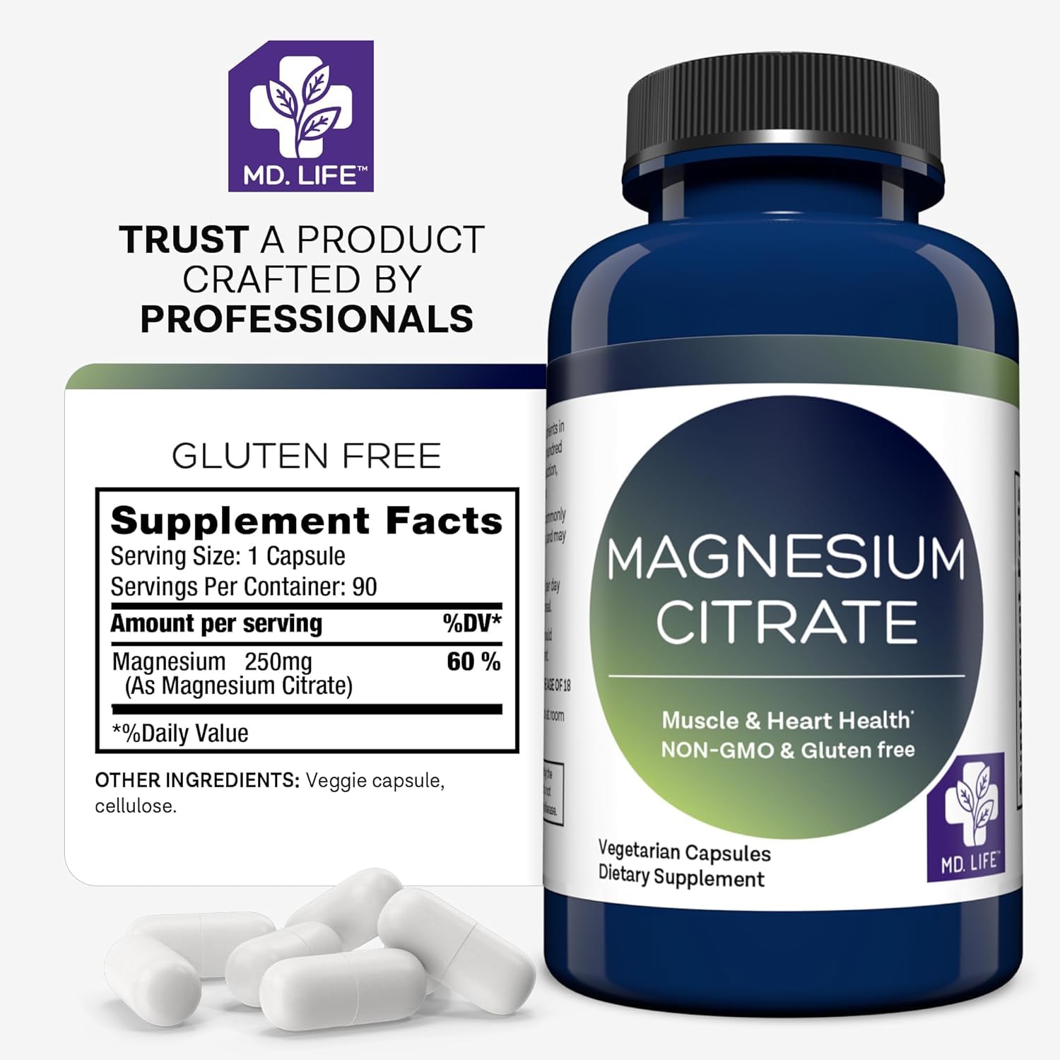 MD.LIFE magnesium citrate supports muscle function in daily activity