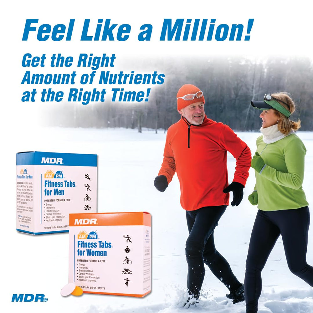 MDR Fitness Tabs two-month supply box indicating value and continuity.